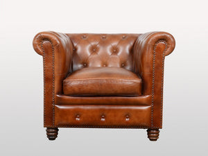 Chesterfield leather armchair - Kif-Kif Import